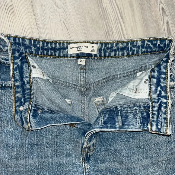 Abercrombie & Fitch Blue Distressed Jean Shorts - Picture 2 of 4